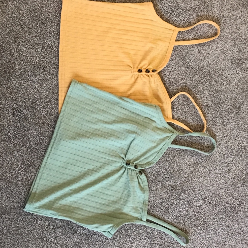Top of the World Yellow and Green Tank Tops
